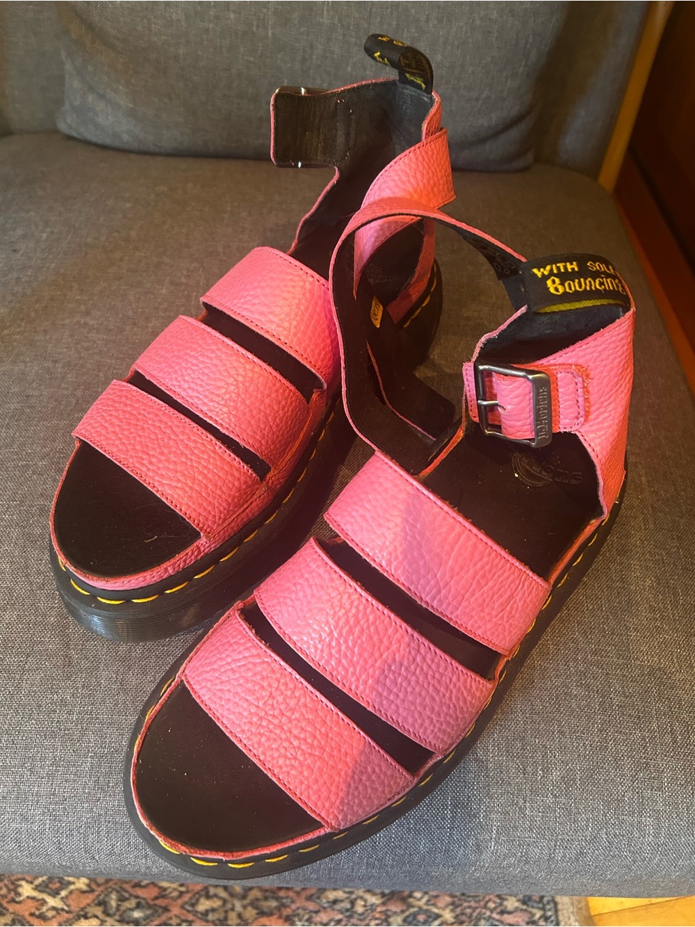 Dr. Martens women’s Pink Strappy Platform Sandals